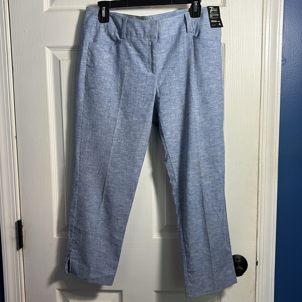 7th Avenue Design Studio New York & Co Blue Heather Crop Pant Size 4 NWT
